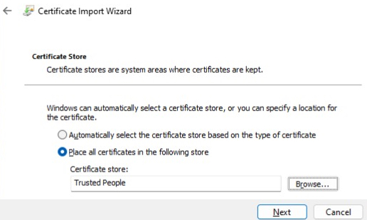 Certificate store